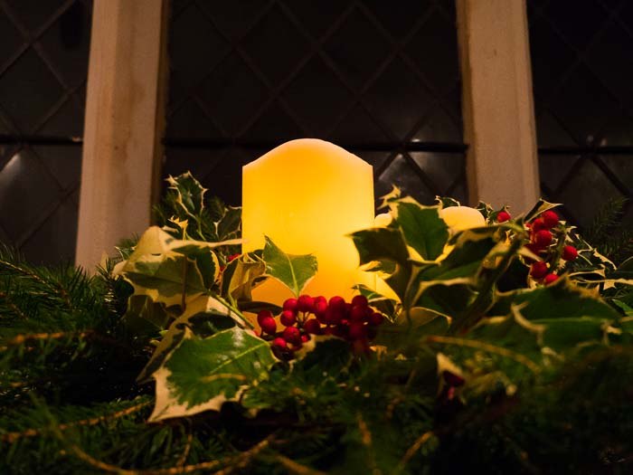 Candle and wreath